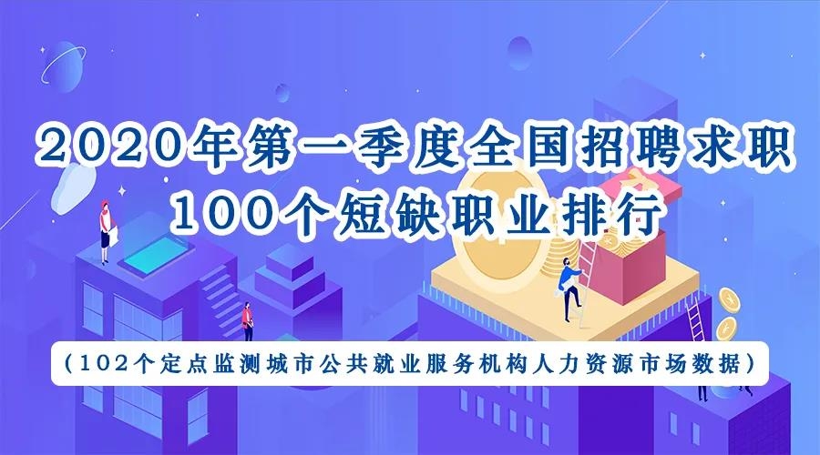 2020年第一季度全國(guó)招聘求職100個(gè)短缺職業(yè)排行發(fā)布